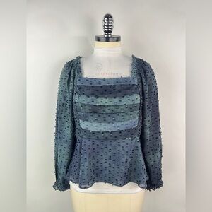 💚 3488. Swissdot Tie Dye Balloon Long Sleeve Top